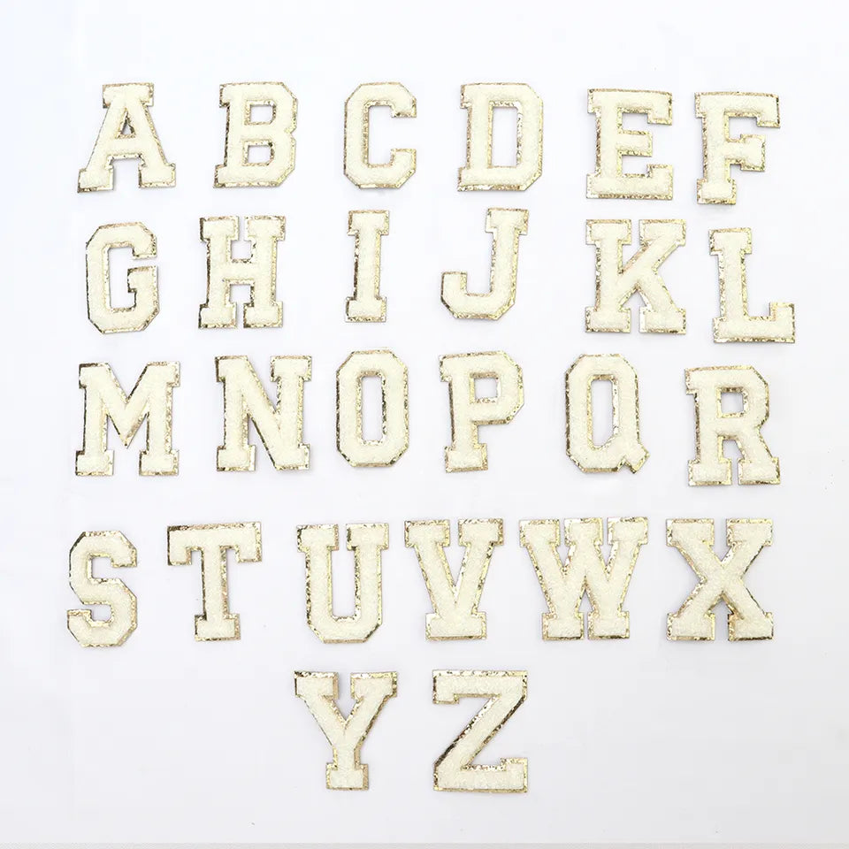5.5cm White Chenille Letters